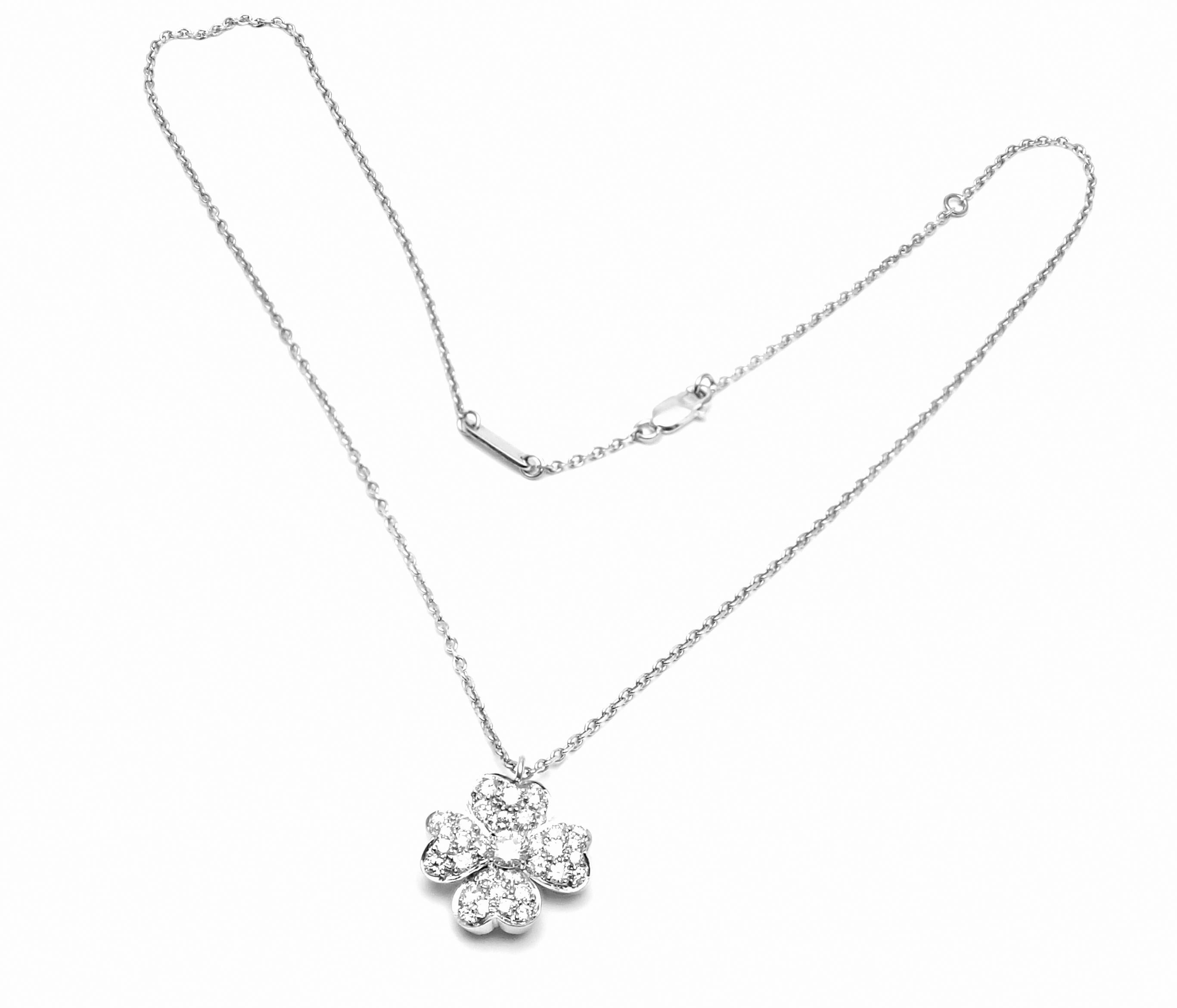 Platinum Diamond Cosmos Pendant Necklace by Van Cleef & Arpels
With Round diamonds VVS1 clarity, E color total weight 1.15ct 
This necklace comes with Van Cleef & Arpels valuation for insurance from 2001
Details: 
Measurements: Length 17