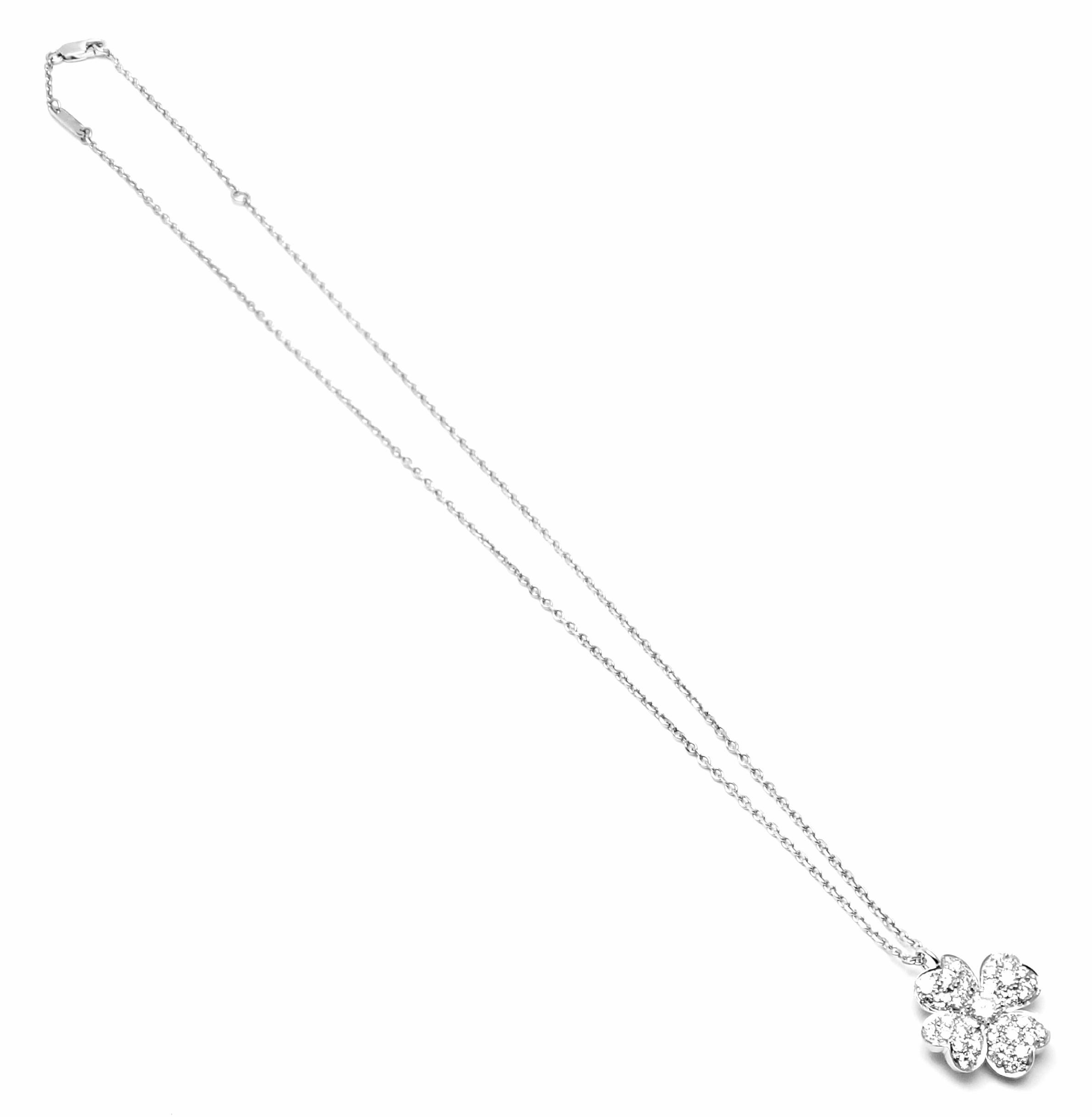 Van Cleef and Arpels Cosmos Diamond Platinum Pendant Necklace at 1stDibs