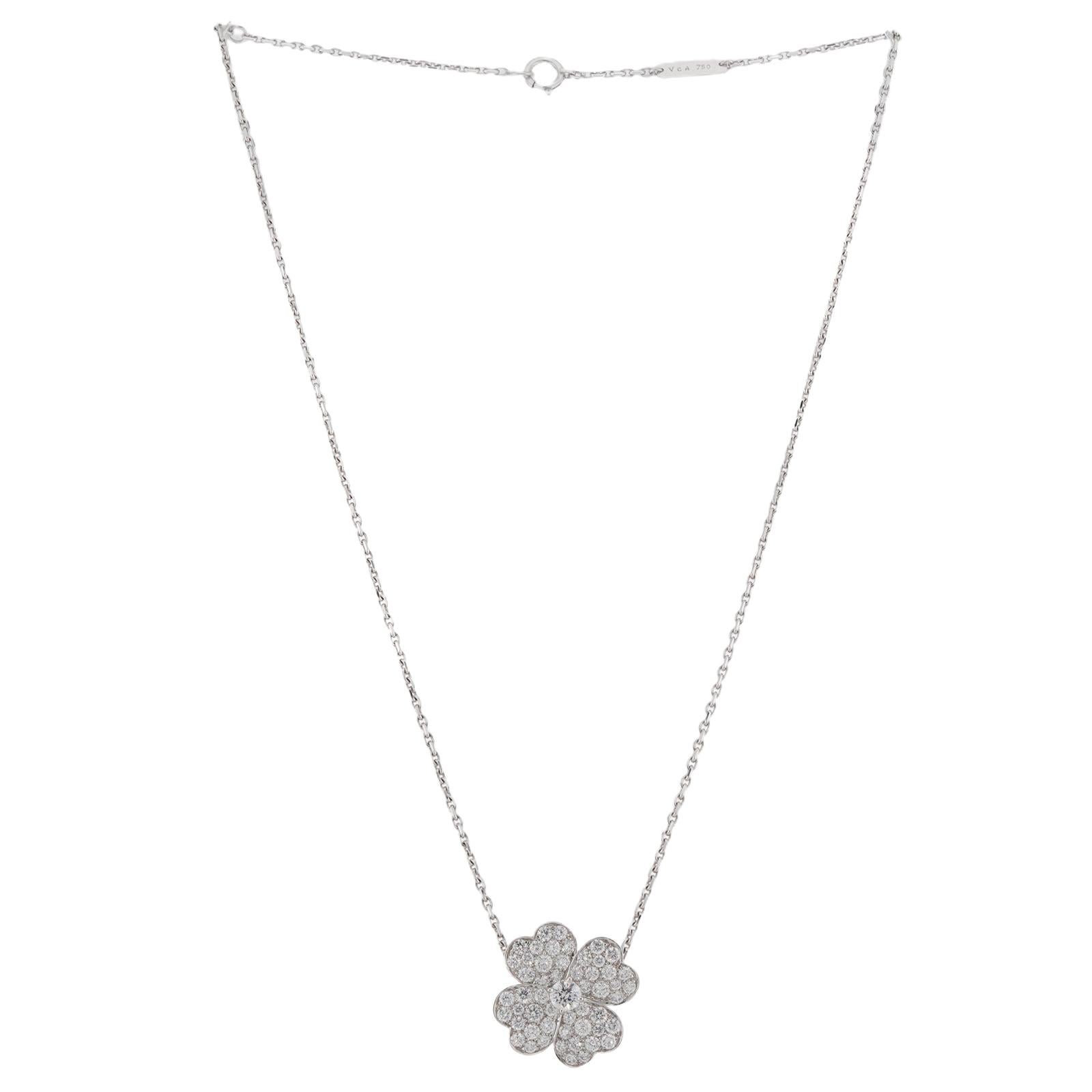 Donna VAN CLEEF & ARPELS Collana a clip con ciondolo in oro bianco Cosmos Diamond in vendita