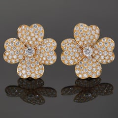 VAN CLEEF & ARPELS Cosmos Diamond Yellow Gold Large Earrings