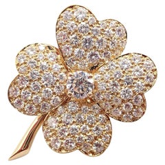 Vintage Van Cleef & Arpels Cosmos Diamond Yellow Gold Pendant Brooch