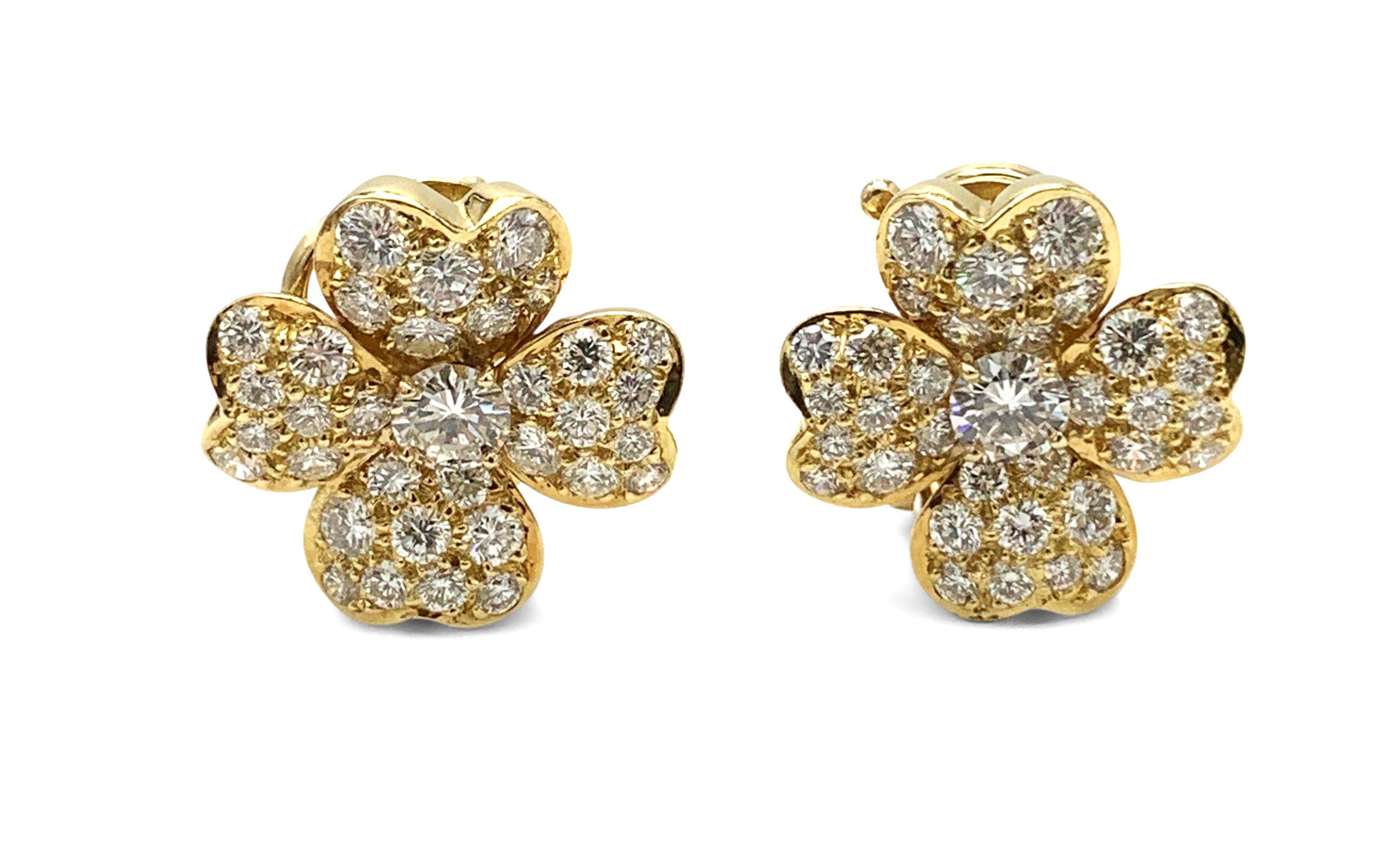 Women's Van Cleef & Arpels 'Cosmos' Gold and Diamond Earrings
