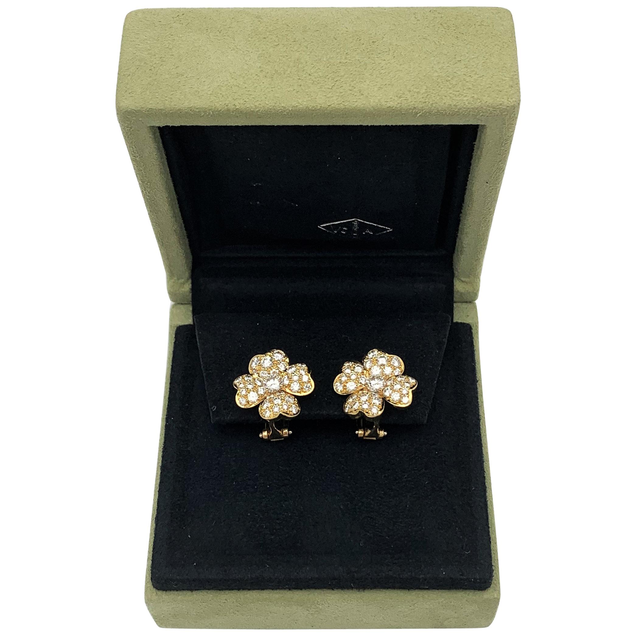 Van Cleef & Arpels 'Cosmos' Gold and Diamond Earrings