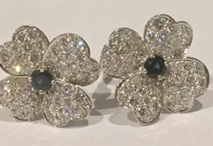 Van Cleef & Arpels Cosmos Gold Sapphire Diamond Flower Earrings