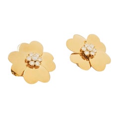 Van Cleef & Arpels 'Cosmos' Yellow Gold and Diamond Earrings