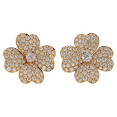 Orecchini grandi VAN CLEEF & ARPELS Cosmos in oro giallo con diamanti. COA, Scatola