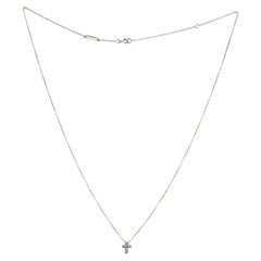 Van Cleef & Arpels Cross Pendant Necklace 18K White Gold and Diamonds Min