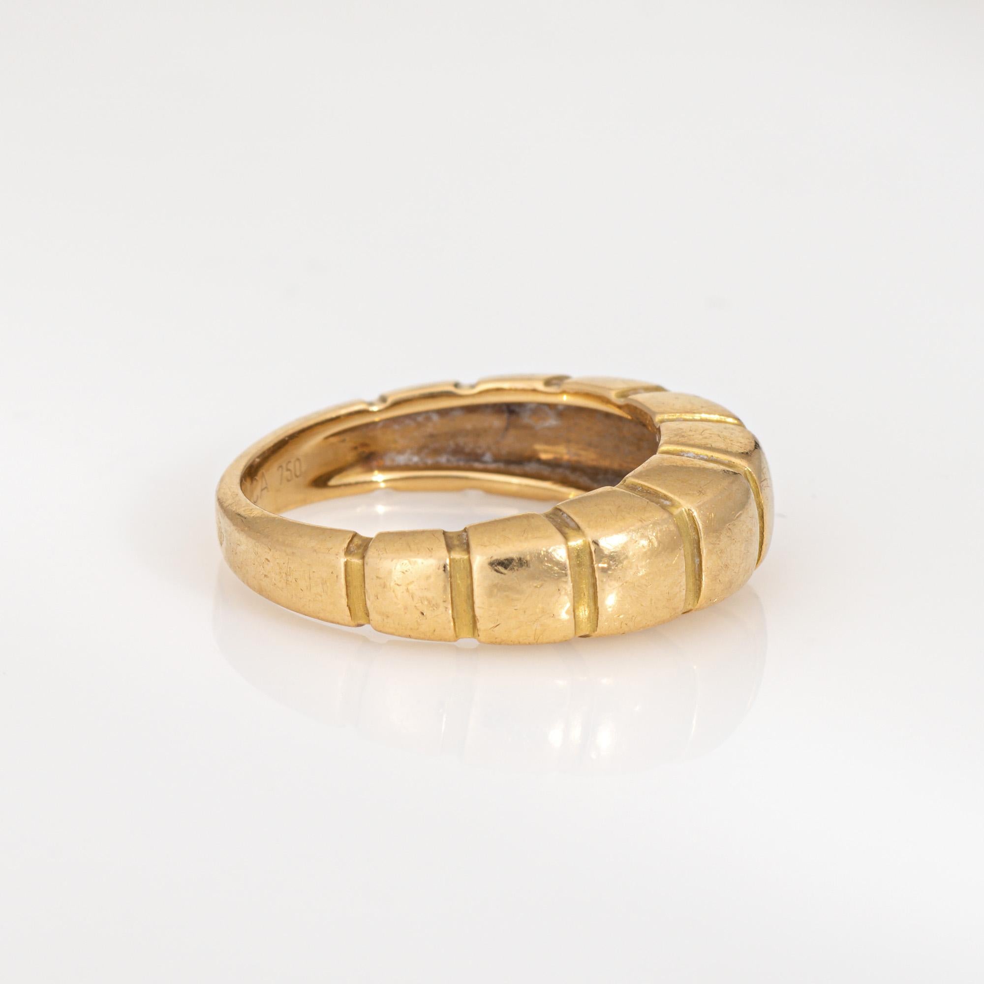 Modern Van Cleef & Arpels Cube Ring Sz 5.75 Vintage 18k Yellow Gold Band Signed Jewelry For Sale