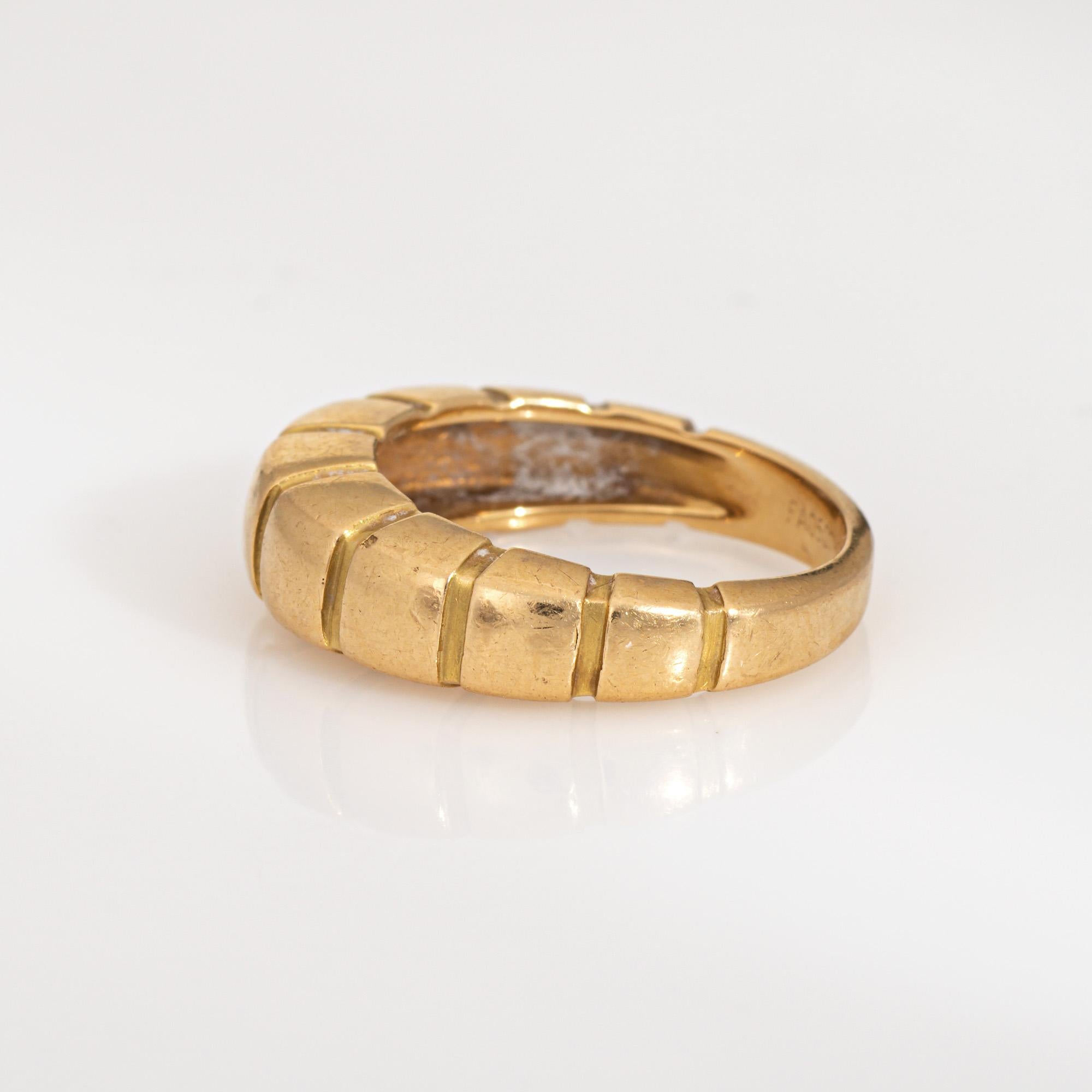 Van Cleef & Arpels Cube Ring Sz 5.75 Vintage 18k Yellow Gold Band Signed Jewelry In Good Condition For Sale In Torrance, CA