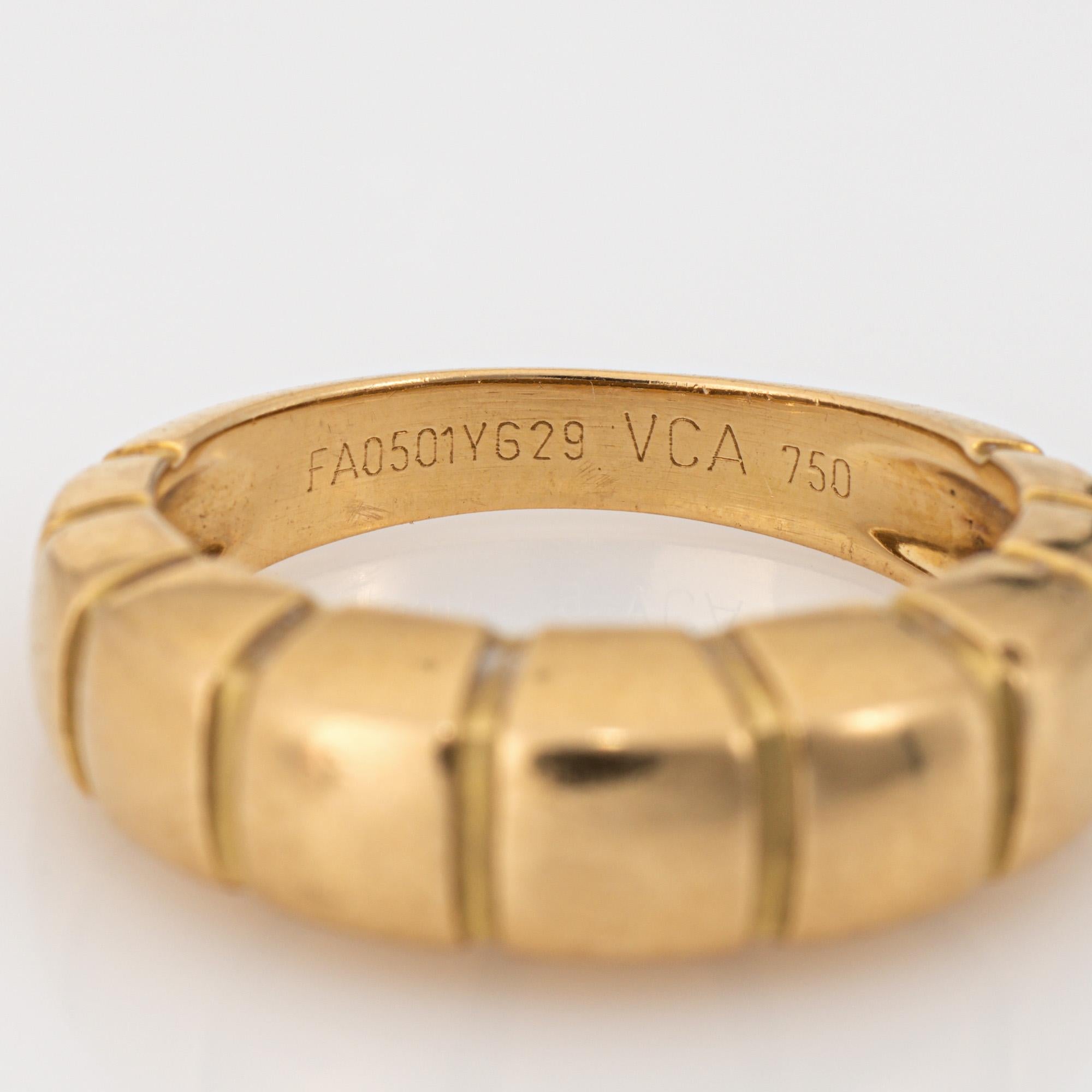 Van Cleef & Arpels Cube Ring Sz 5.75 Vintage 18k Yellow Gold Band Signed Jewelry For Sale 2