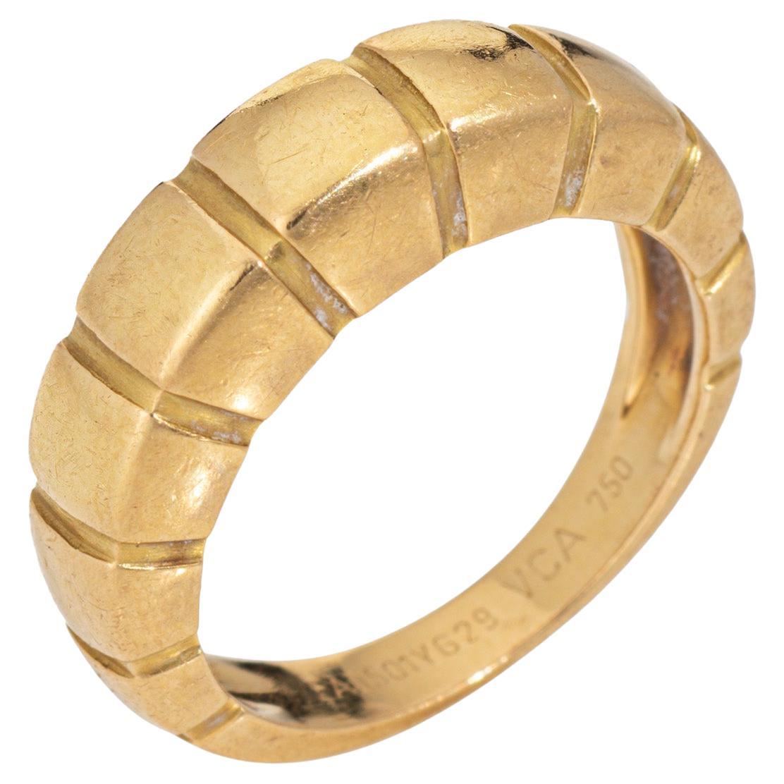 Anello Van Cleef & Arpels Cube Sz 5.75 Vintage 18k Yellow Gold Band Firmato Gioielleria