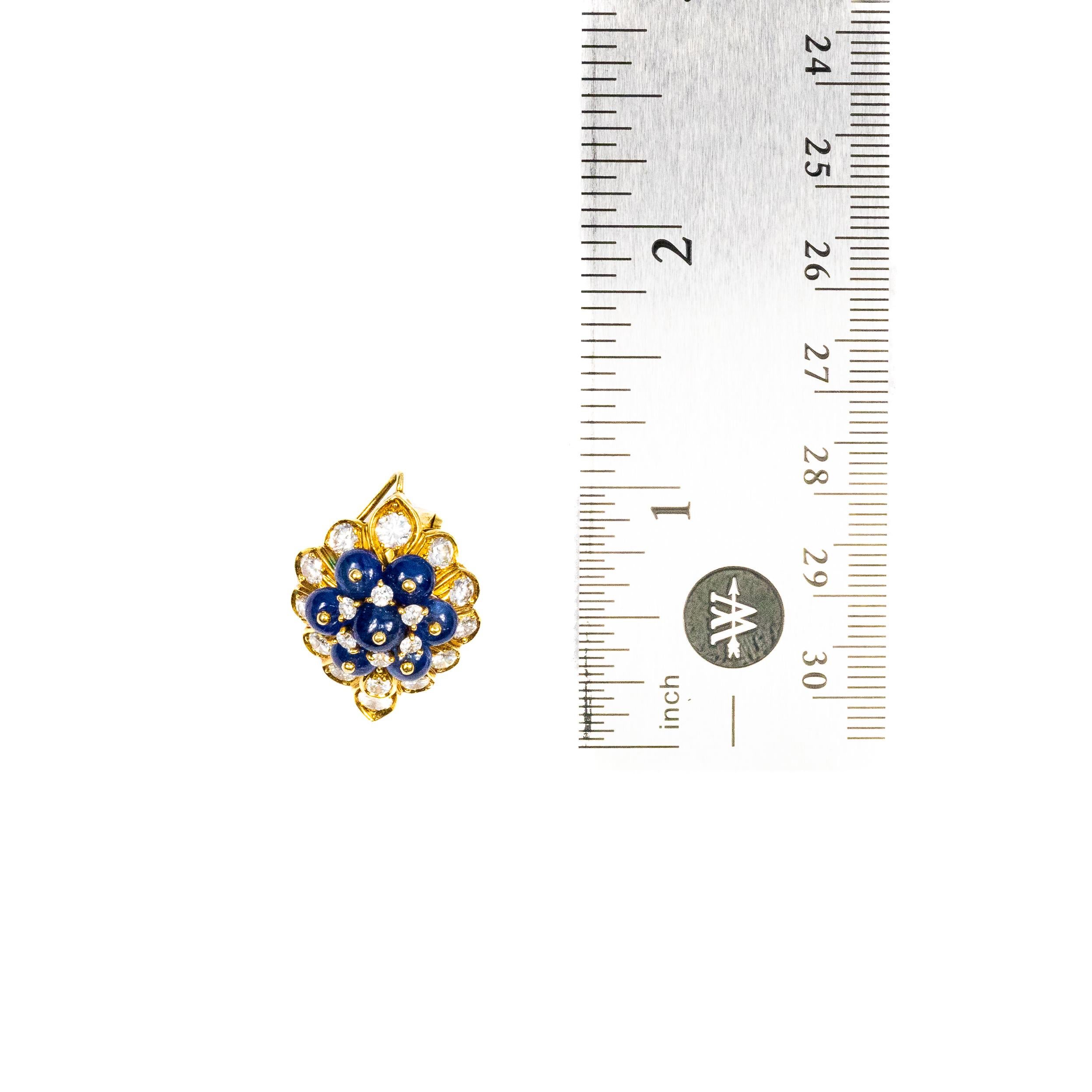 Cabochon Van Cleef & Arpels Day & Night Sapphire Earrings For Sale