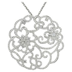 Van Cleef & Arpels Dentelle Diamond Pendant Necklace in 18K White Gold