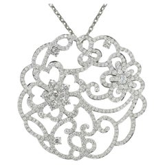 Van Cleef & Arpels Dentelle Diamond Pendant Necklace in 18K White Gold