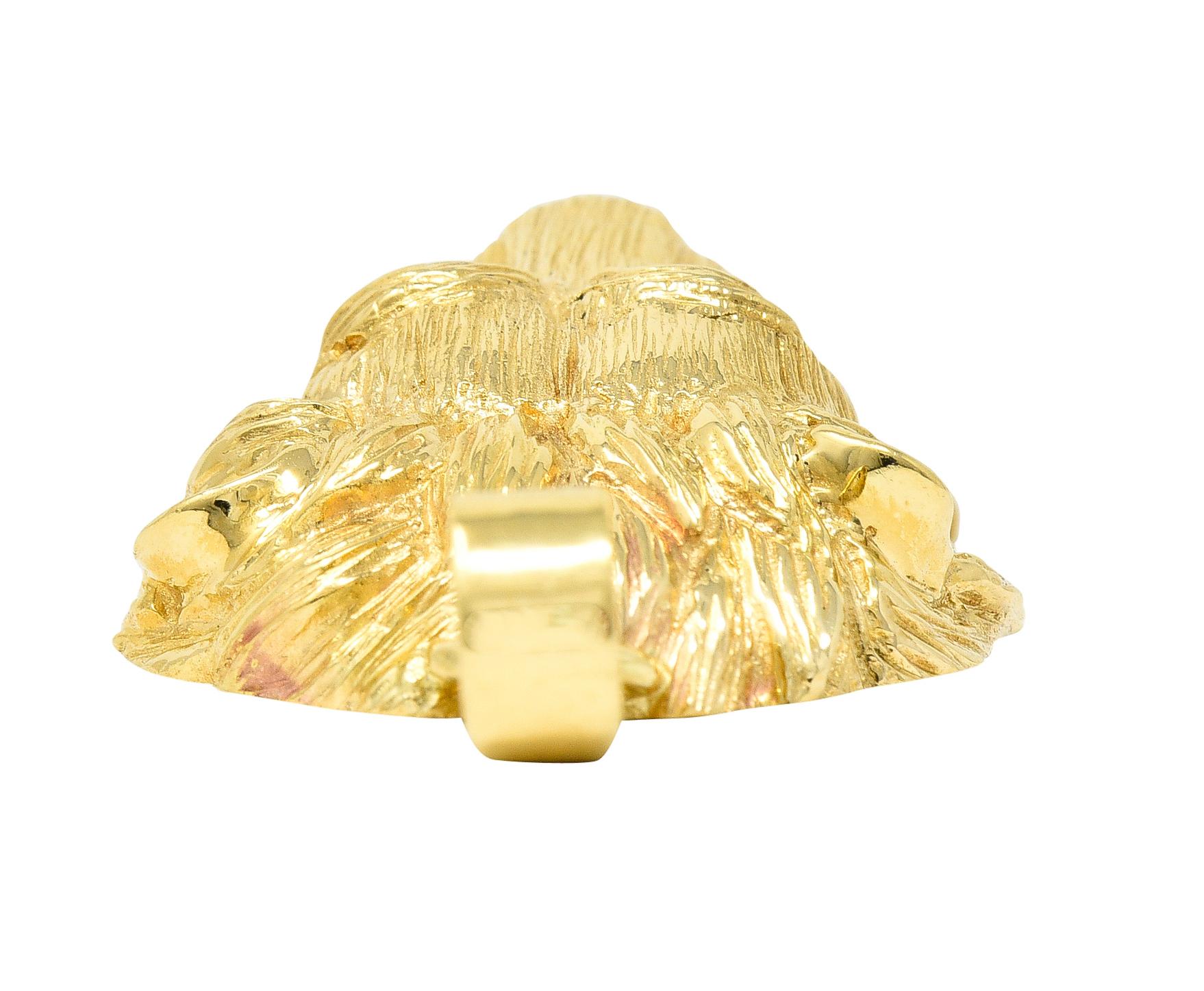 Van Cleef & Arpels Diamond 18 Karat Gold Barquerolles Lion Door Knocker Pendant 4