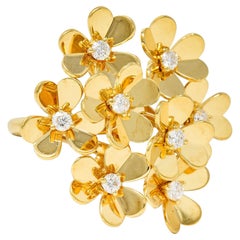 Van Cleef & Arpels Diamond 18 Karat Gold French 8 Flower Frivole Cluster Ring