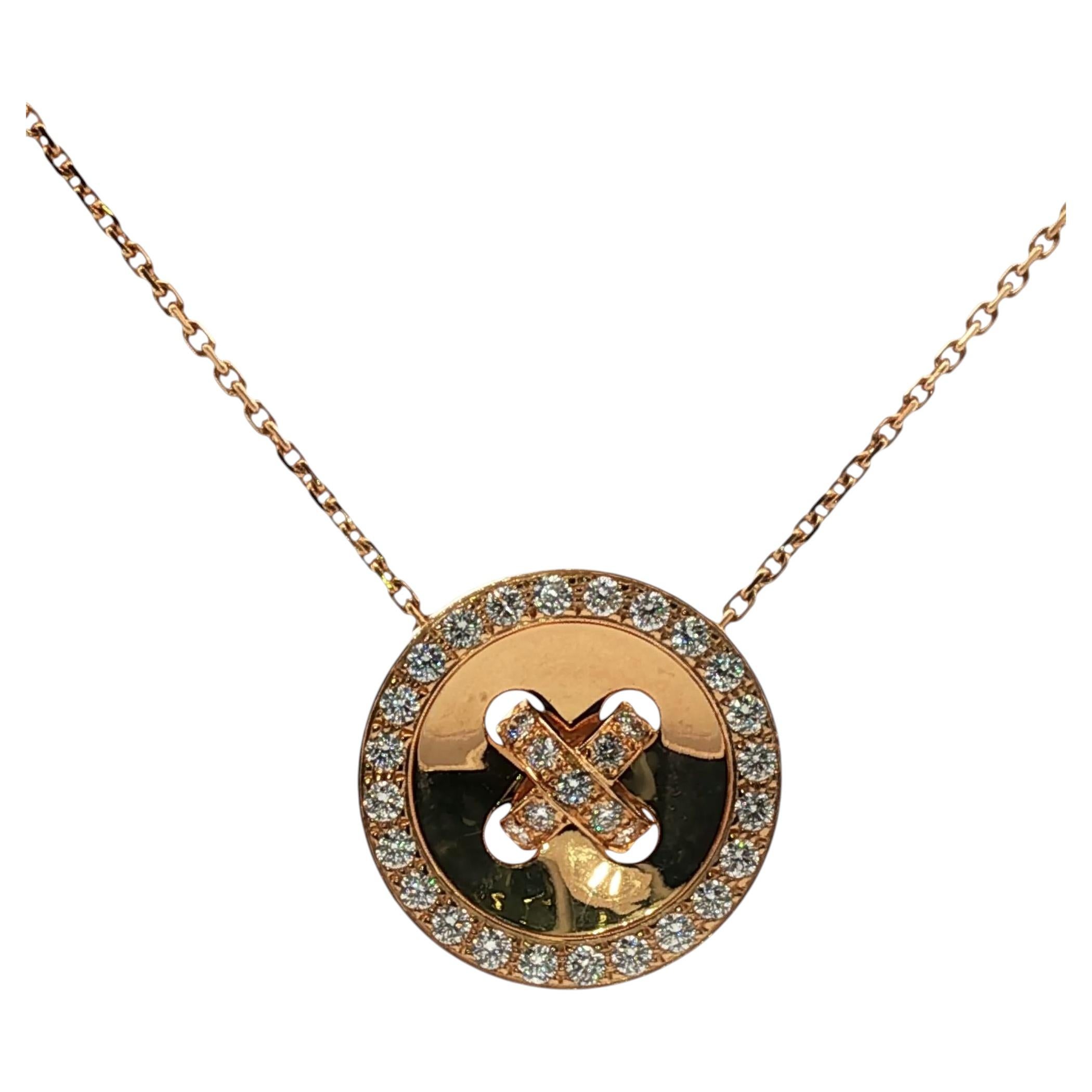 Van Cleef & Arpels Collana con ciondolo Bouttoniere in oro giallo 18 carati e diamanti
