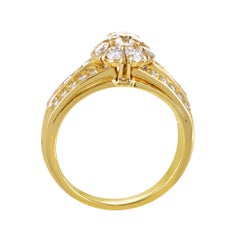 Van Cleef & Arpels Diamond 18 Karat Yellow Gold Flower Ring