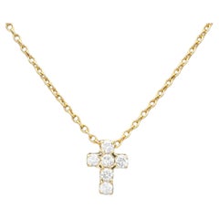 Van Cleef & Arpels Diamond 18k Gold Cross Pendant Necklace
