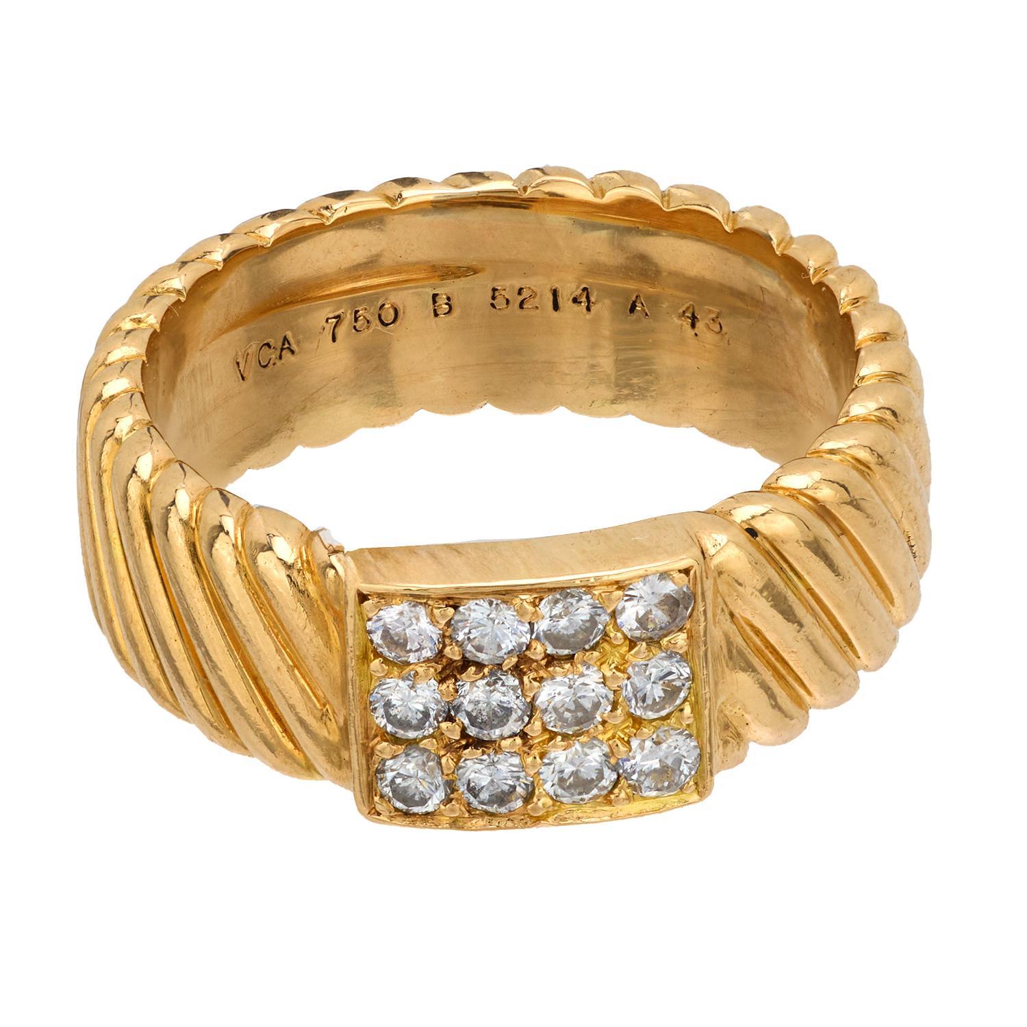 Moderne Van Cleef & Arpels, bague en or jaune 18 carats avec diamants