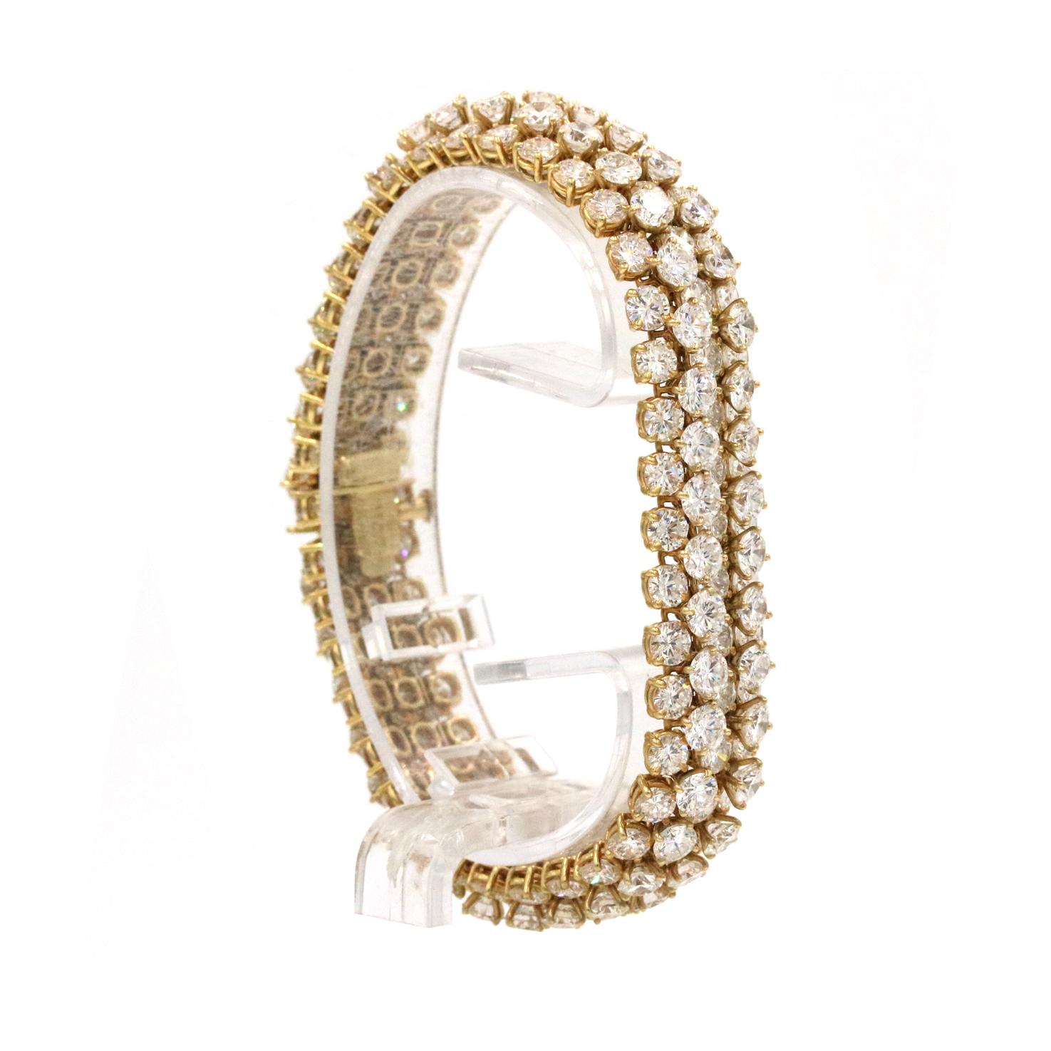 Art déco Van Cleef & Arpels  Bracelet en or jaune 18 carats avec diamants en forme de chevalet en vente