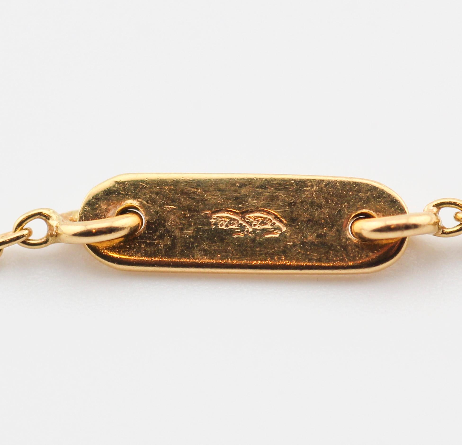 Brilliant Cut Van Cleef & Arpels Diamond 18K Yellow Gold Cross Pendant Necklace For Sale
