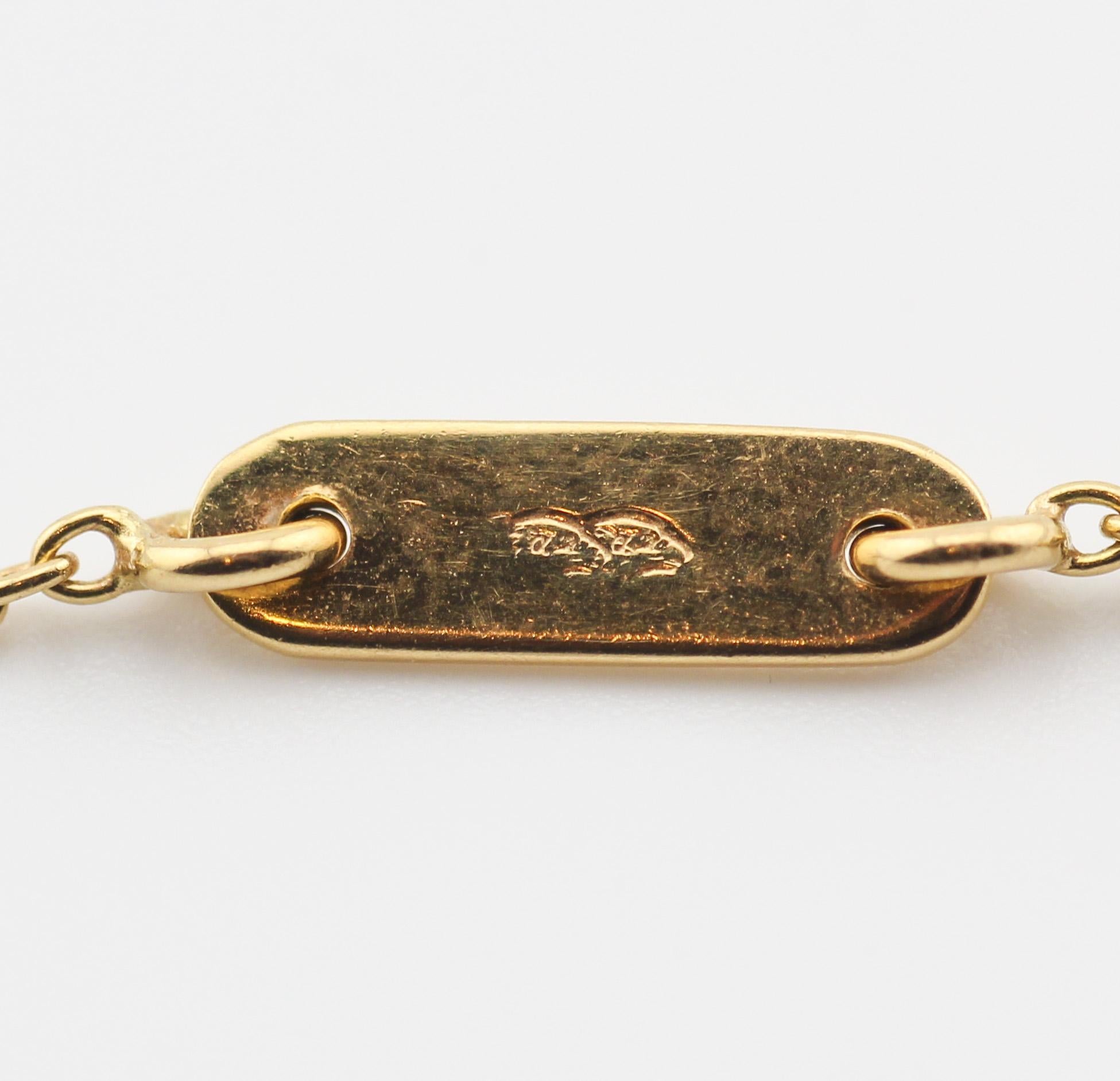 Van Cleef & Arpels Diamond 18K Yellow Gold Cross Pendant Necklace In Good Condition For Sale In Simpsonville, SC