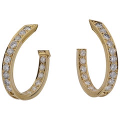 Van Cleef & Arpels - Orecchini a cerchio in oro giallo 18 carati con diamanti e apertura interna