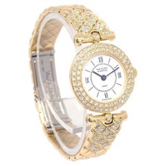 VAN CLEEF & ARPELS Diamond 18K Yellow Gold Self Quartz Women's Wrist Watch