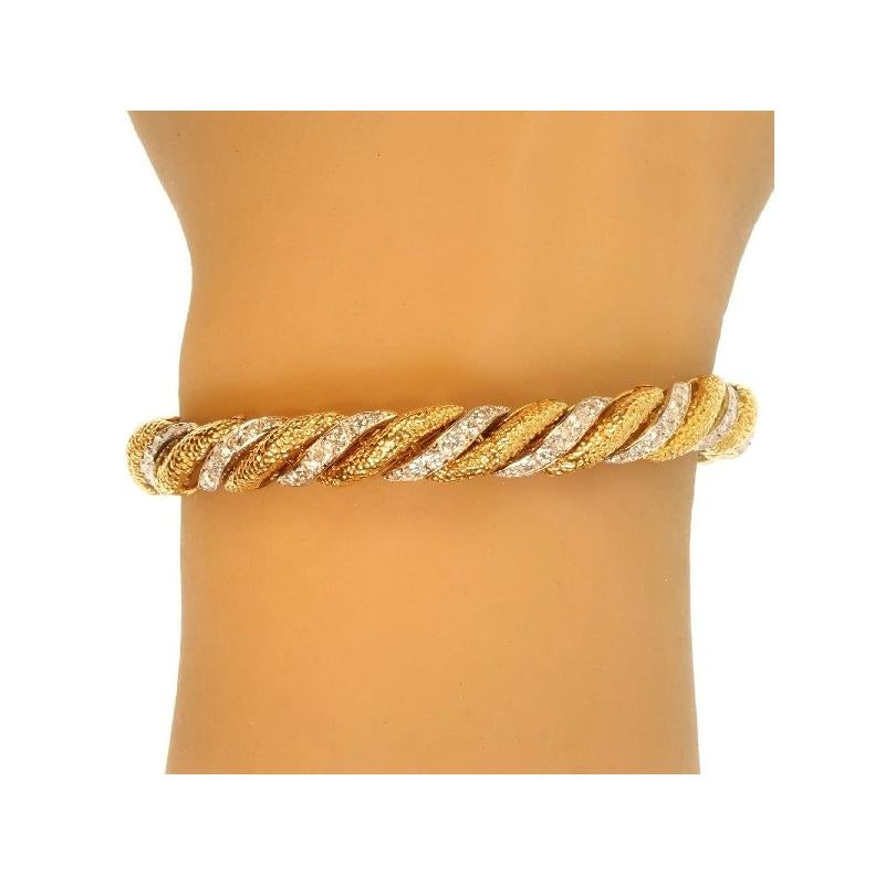 Van Cleef & Arpels Diamond 6.30 Carat 18 Karat Yellow Gold Braided Bracelet 2