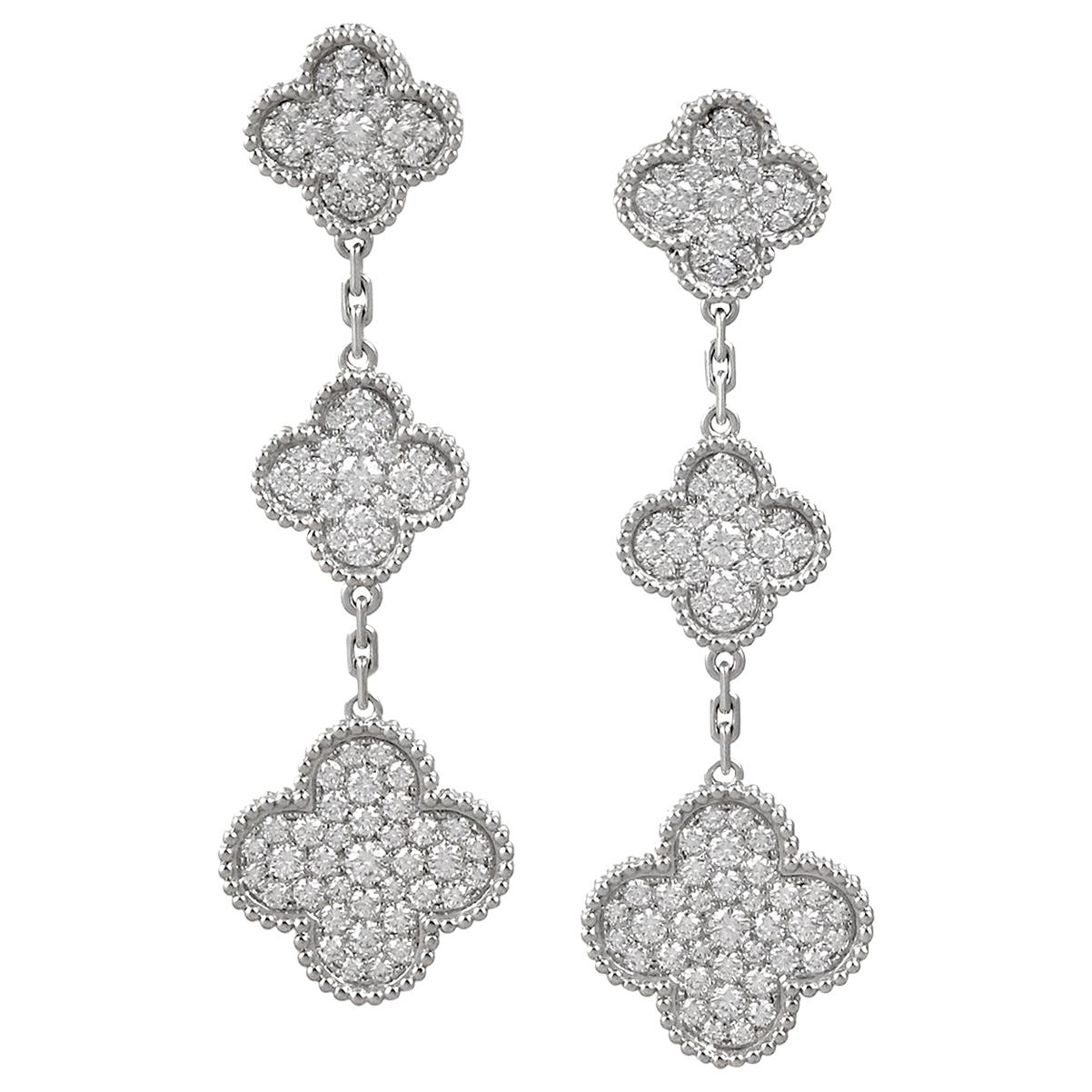 Van Cleef & Arpels Alhambra-Ohrringe mit Diamanten