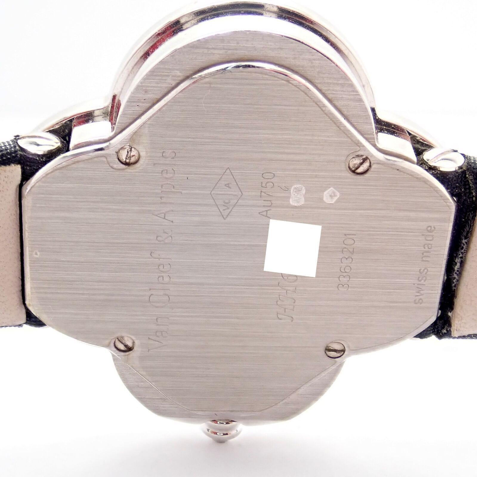 Brilliant Cut Van Cleef & Arpels Diamond Alhambra Medium Model Wristwatch
