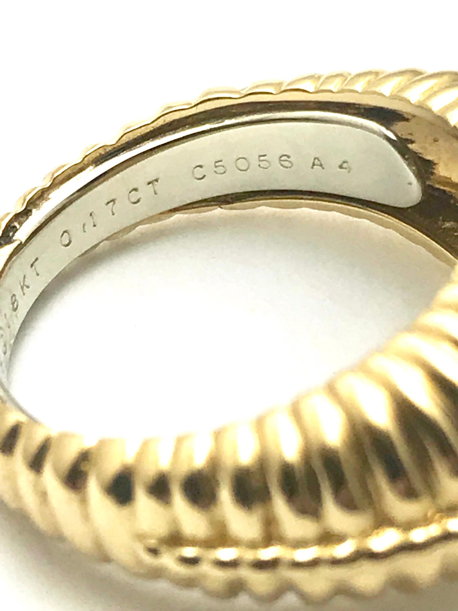 Women's or Men's Van Cleef & Arpels Diamond and 18 Karat Yellow Gold Ring