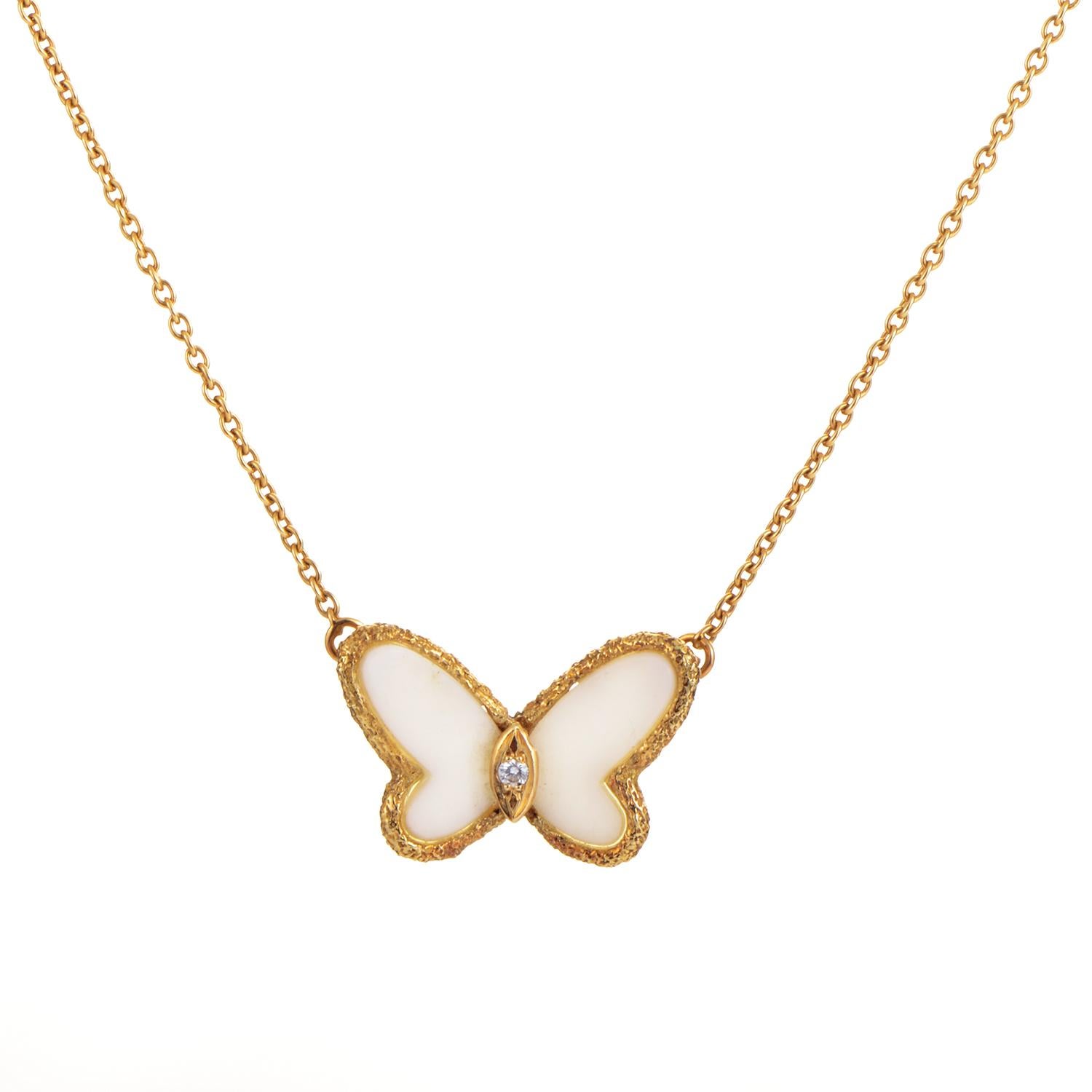 van cleef diamond butterfly necklace