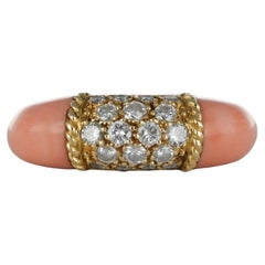 Van Cleef & Arpels diamond and coral 'Philippine' ring, French, circa 1970.