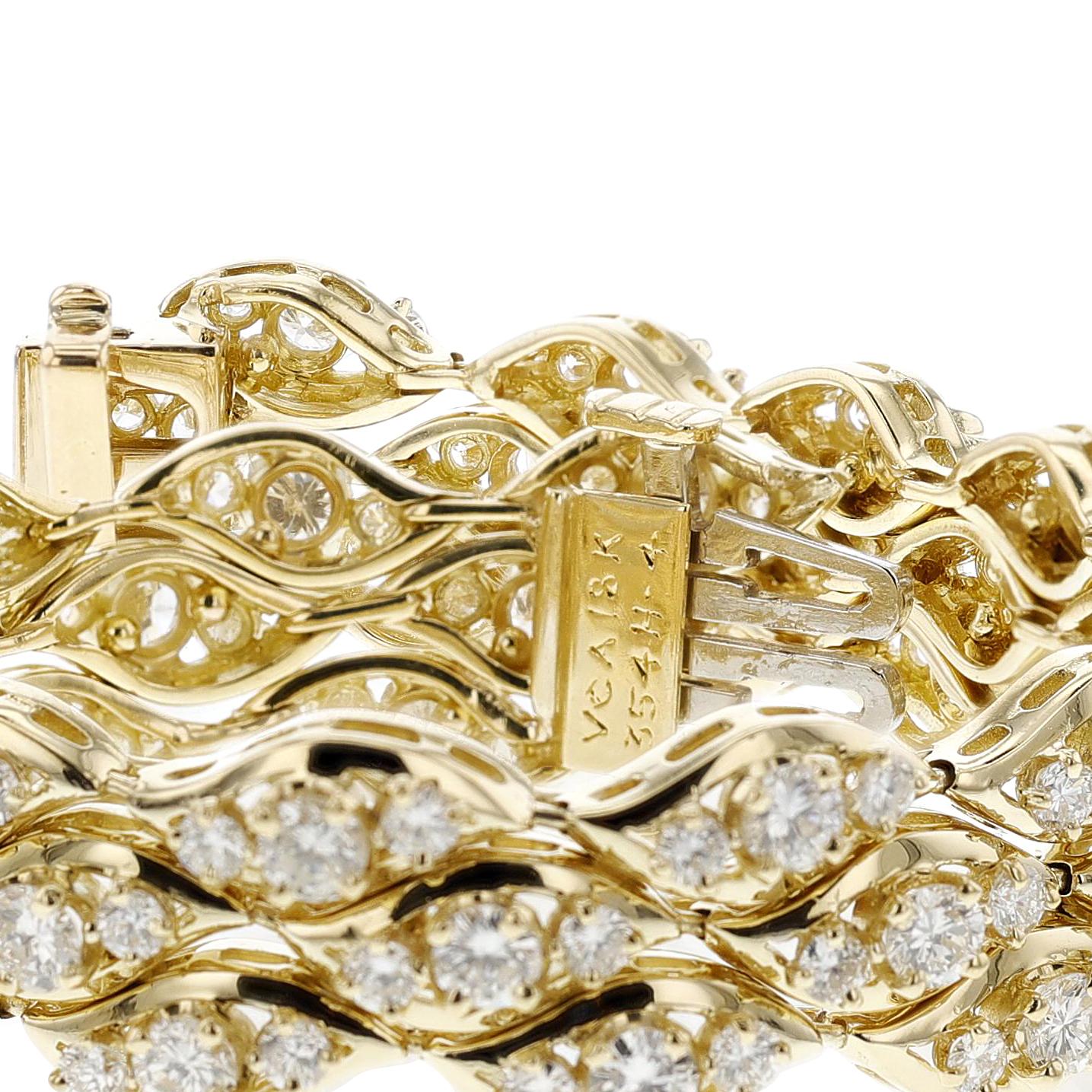 Taille ronde Bracelet en or et diamants Van Cleef & Arpels, 18k en vente