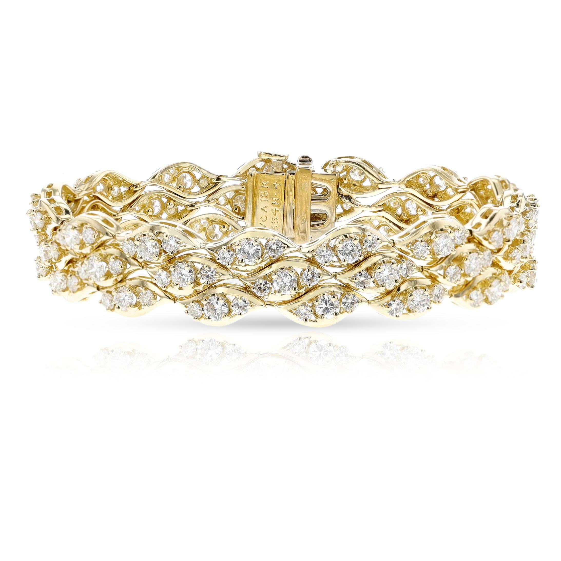 Bracelet en or et diamants Van Cleef & Arpels, 18k Unisexe en vente