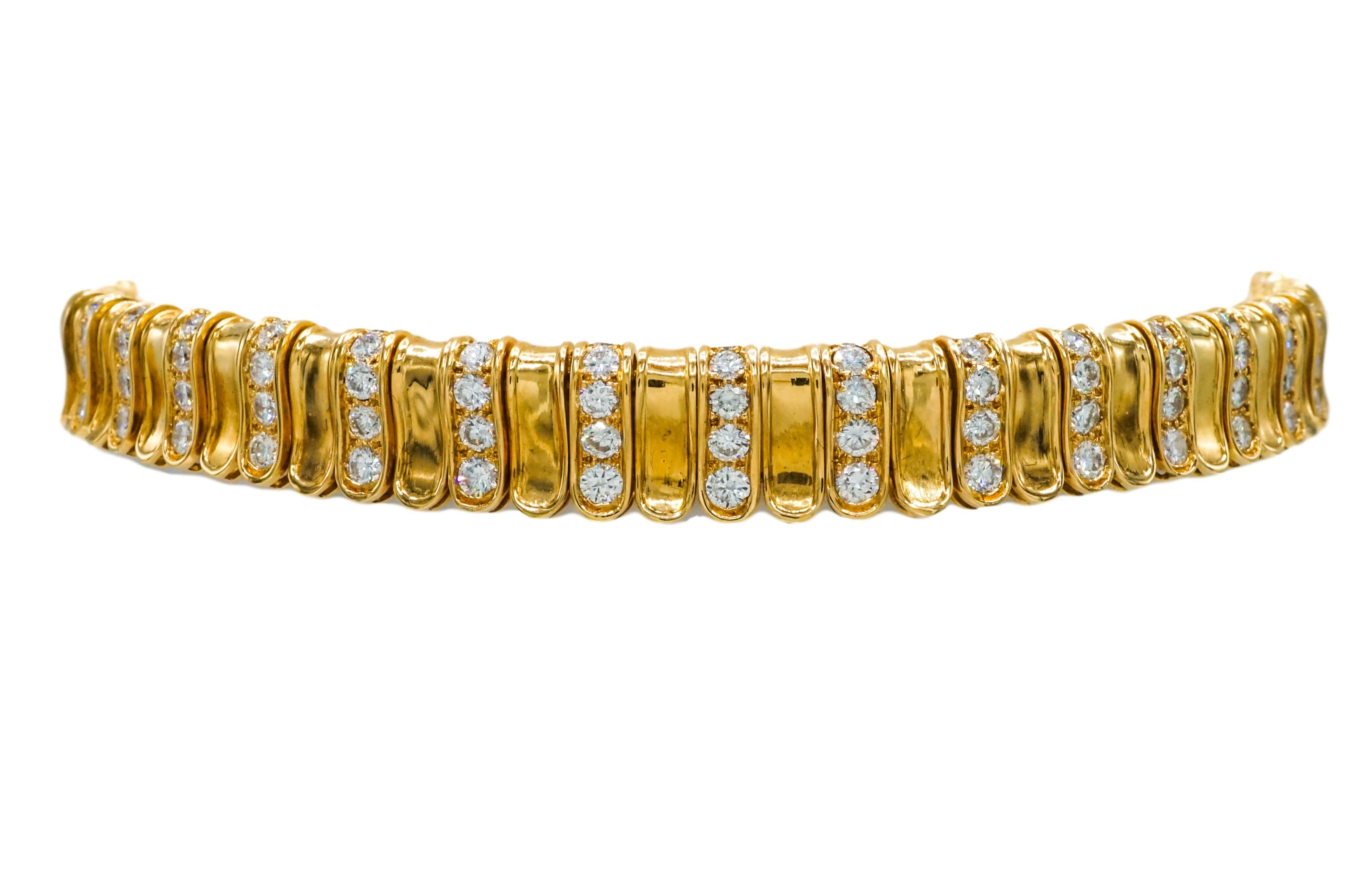 Art Deco Van Cleef & Arpels Diamond and Gold Choker Necklace