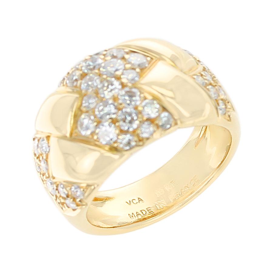 Van Cleef & Arpels Diamant- und Goldring mit Design, 18 Karat (Rundschliff) im Angebot