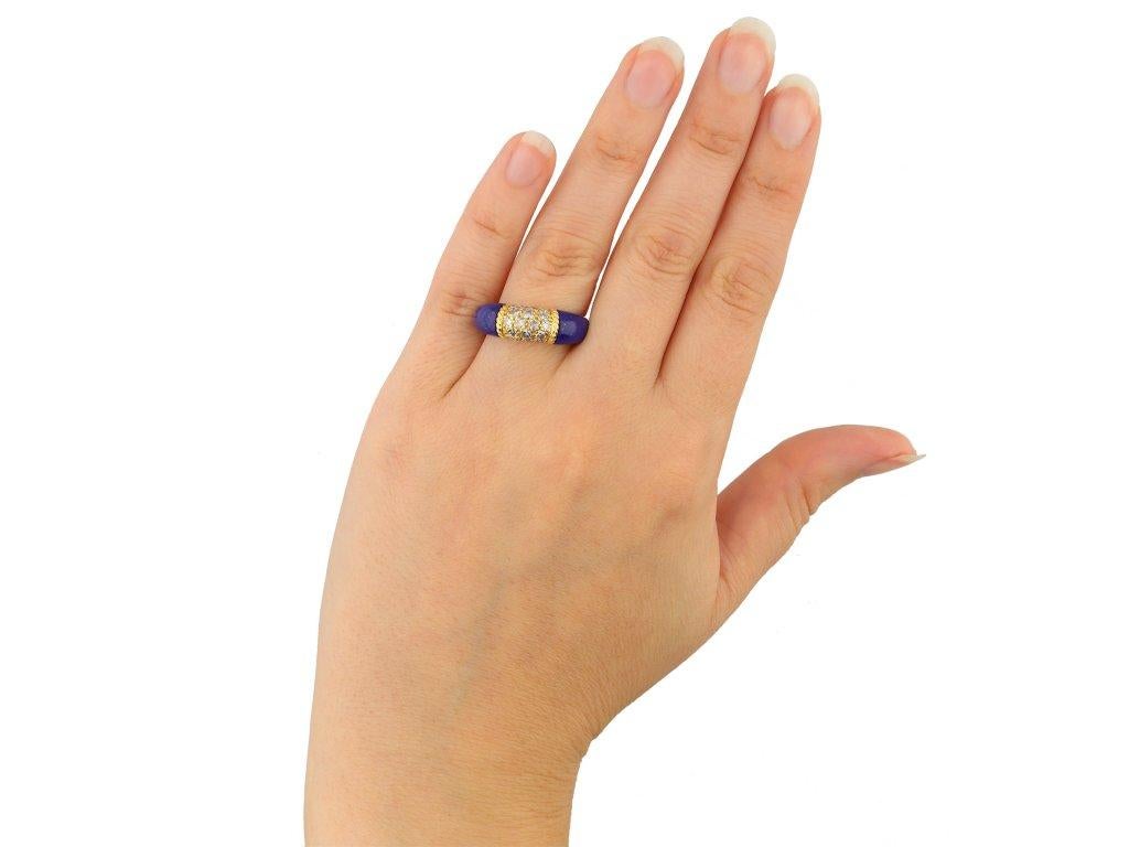 Van Cleef & Arpels Diamond and Lapis Lazuli 'Philippine' Ring, French, C. 1970 In Good Condition For Sale In London, GB