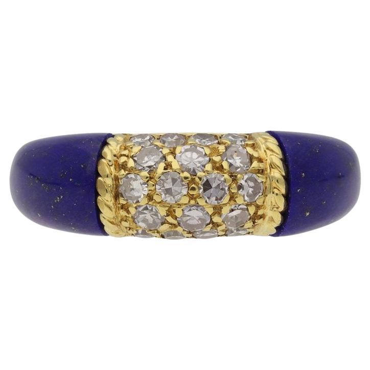 Van Cleef & Arpels Diamond and Lapis Lazuli 'Philippine' Ring, French, C. 1970 For Sale