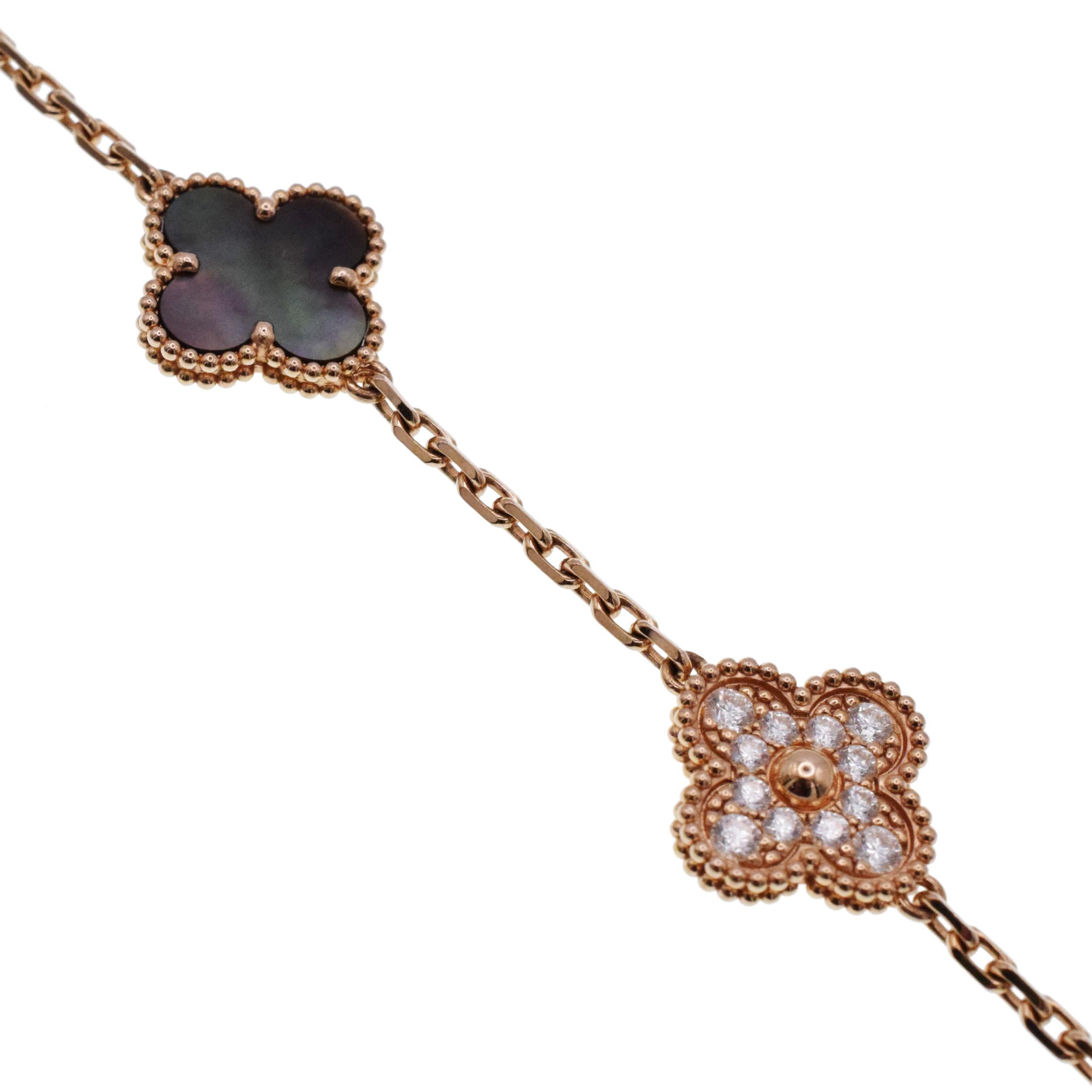 Women's Van Cleef & Arpels Diamond and  MOP Vintage Alhambra bracelet