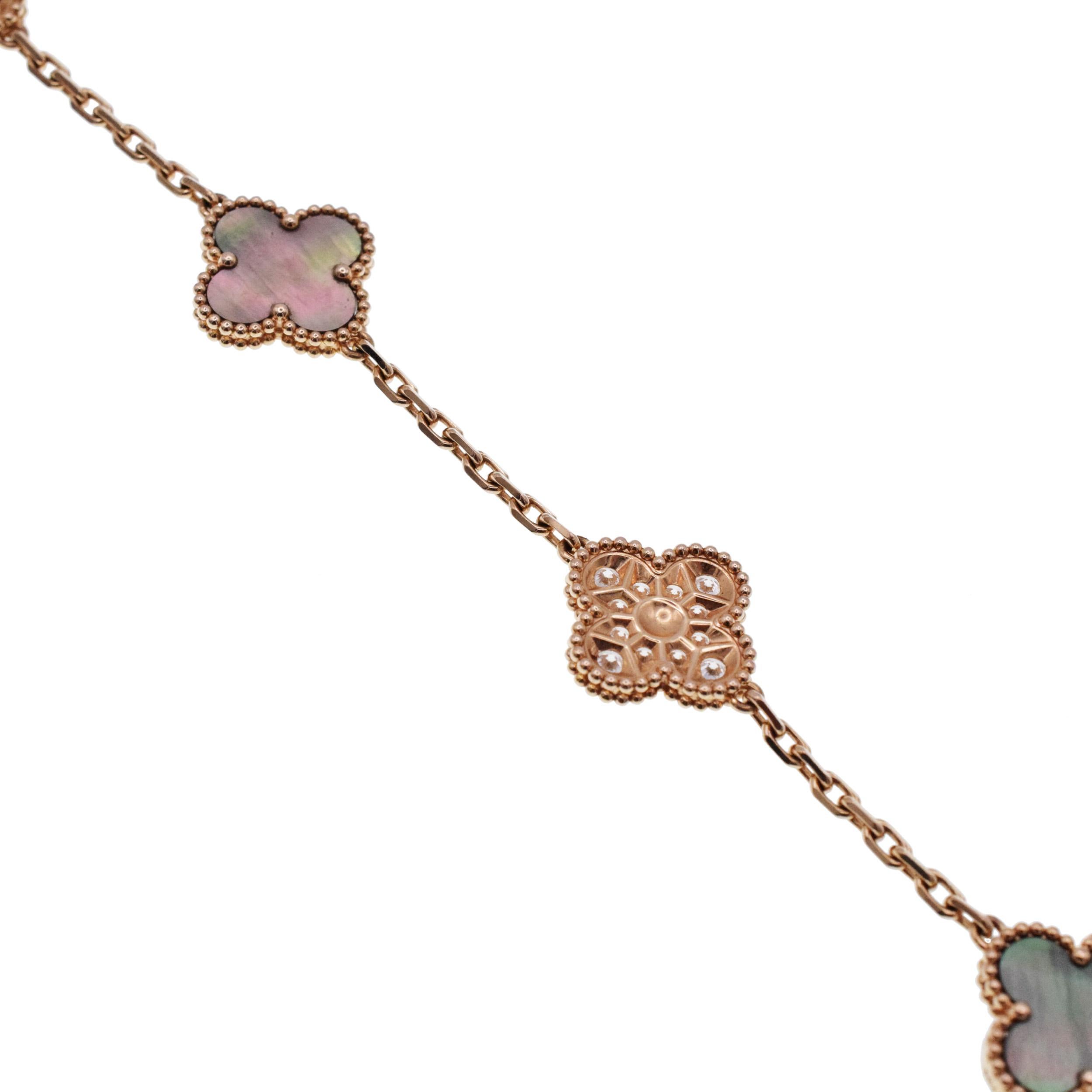 Van Cleef & Arpels Diamond and  MOP Vintage Alhambra bracelet 2