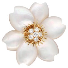 VAN CLEEF & ARPELS Diamond and Mother-of-Pearl “Rose de Noël” Brooch