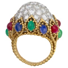 Van Cleef & Arpels Ring mit Diamanten und mehreren Edelsteinen