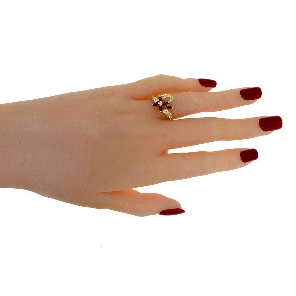 ruby flower ring vintage