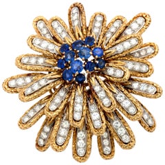 Van Cleef & Arpels Diamond and Sapphire Brooch / Pin
