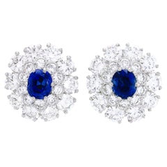 Van Cleef & Arpels Diamond and Sapphire set Platinum Earrings