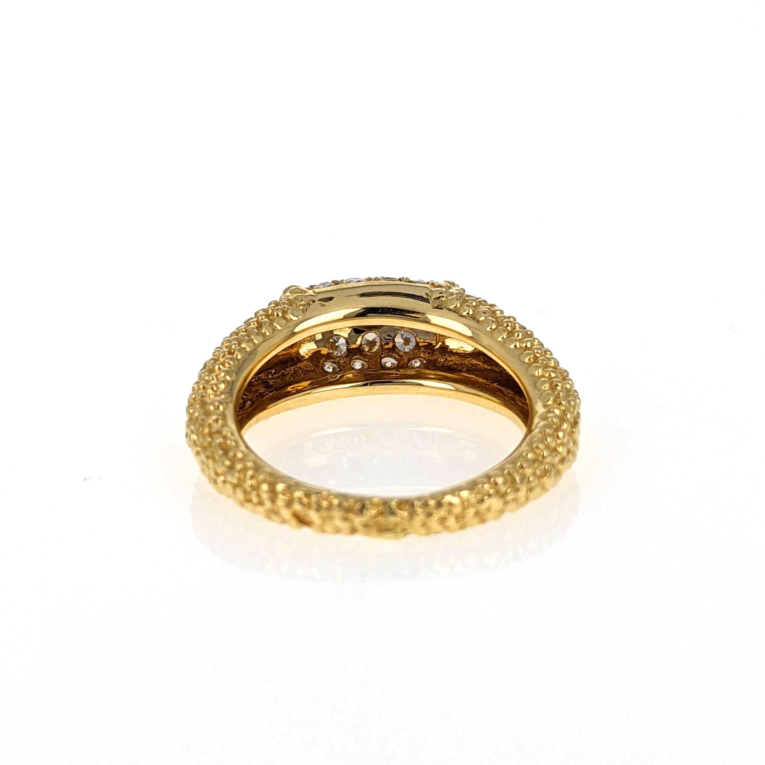 Van Cleef & Arpels Diamond and Textured Gold 'Philippine' Ring In Excellent Condition In New York, NY