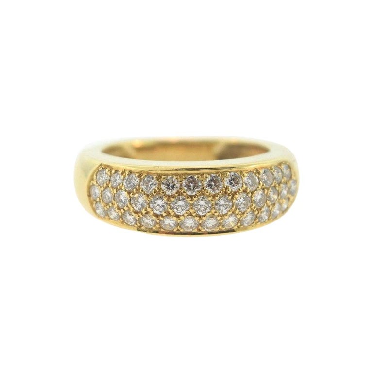 Van Cleef and Arpels Diamond and Yellow Gold Dome Band Ring For Sale at ...